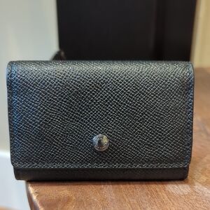 Coach Black Textured Leather Key Holder Pouch
